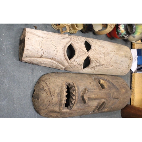 890 - TWO HANDCARVED TRIBAL MASKS