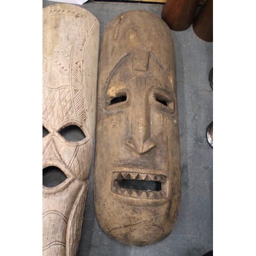 890 - TWO HANDCARVED TRIBAL MASKS