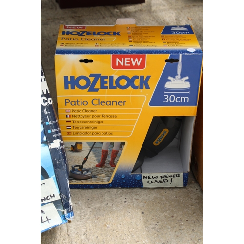 AN ASSORTMENT OF ITEMS TO INCLUDE A HOZELOCK PATIO CLEANER AND A WALL