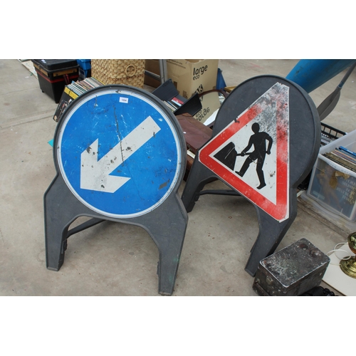 1894 - TWO PLASTIC ROAD WORKS SIGNS