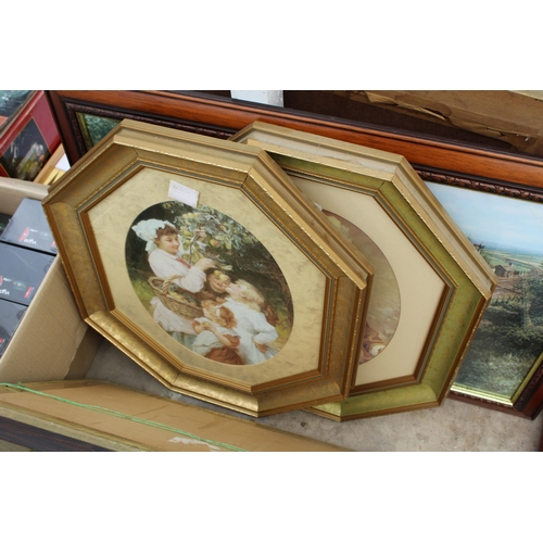 1900 - AN ASSORTMENT OF FRAMED PRINTS AND PICTURES