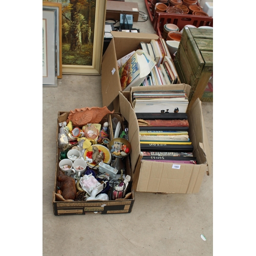 1909 - AN ASSORTMENT OF ITEMS TO INCLUDE BOOKS AND CERAMICS ETC