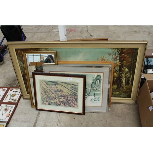 1910 - AN ASSORTMENT OF FRAMED PRINTS AND PICTURES