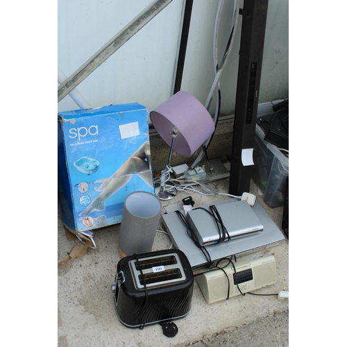 A LARGE ASSORTMENT OF ITEMS TO INCLUDE TOASTER, LAPTOP AND COFFEE MACHINES