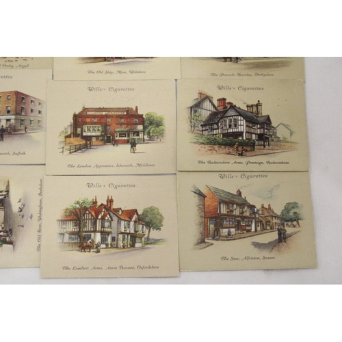 235 - A COLLECTION OF WILLS CIGARTTES OLD INNS CARDS IN TIN