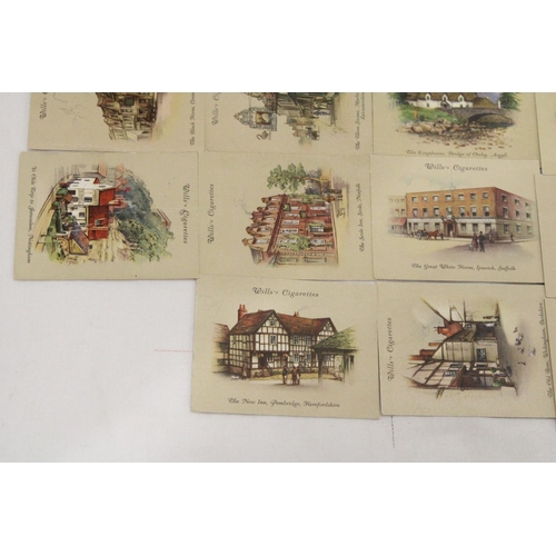 235 - A COLLECTION OF WILLS CIGARTTES OLD INNS CARDS IN TIN