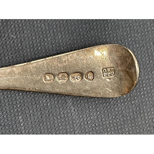 71 - TWO HALLMARKED SILVER ITEMS TO INCLUDE A SPOON AND A PAIR OF SUGAR NIPS GROSS WEIGHT 30.8 GRAMS