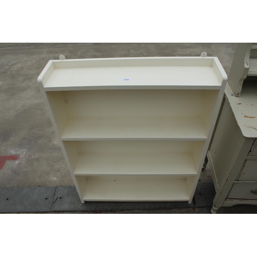 2856 - A MODERN WHITE PAINTED FOUR TIER OPEN BOOKCASE, 30