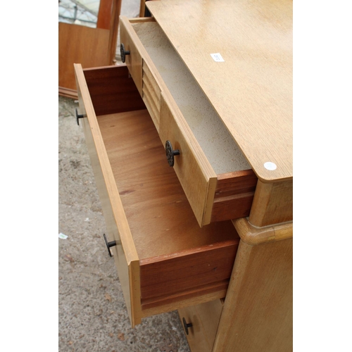 2872 - A MID 20TH CENTURY LIGHT OAK CHEST OF FOUR DRAWERS, 30