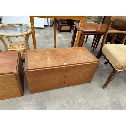 2878 - THREE RETRO TEAK WALL CABINETS