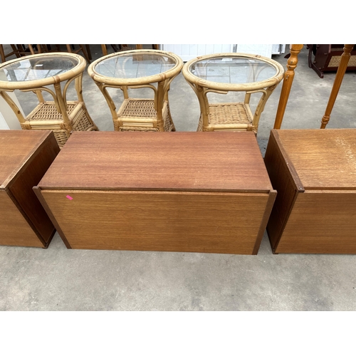 2878 - THREE RETRO TEAK WALL CABINETS