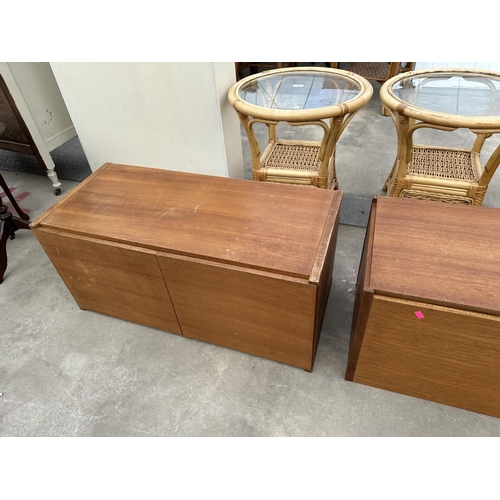 2878 - THREE RETRO TEAK WALL CABINETS