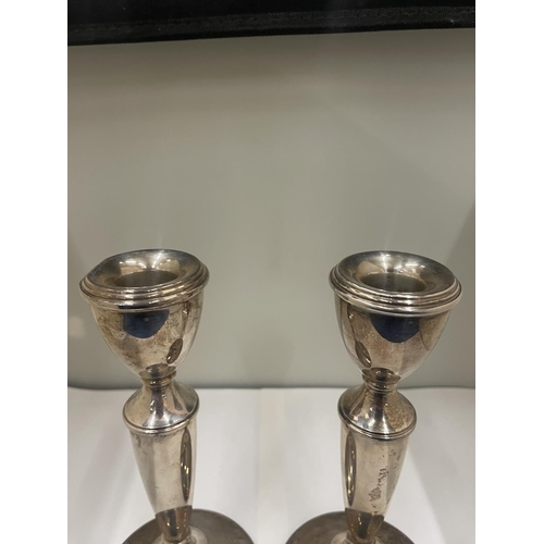 2 - A PAIR OF HALLMARKED SILVER CANDLESTICKS