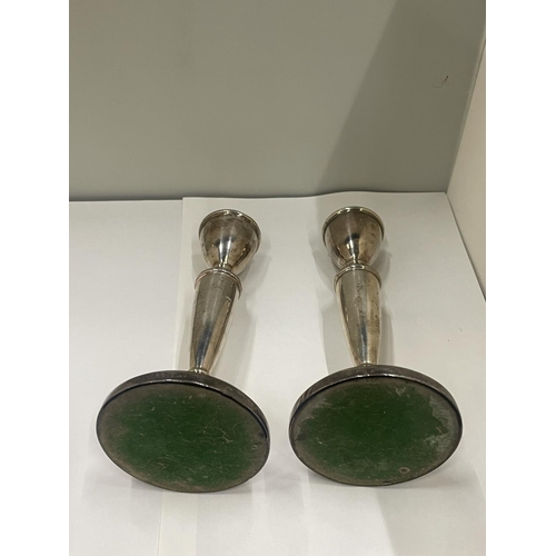 2 - A PAIR OF HALLMARKED SILVER CANDLESTICKS