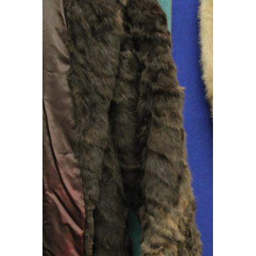 87 - A BROWN FUR COAT