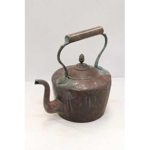 227 - A OVERSIZED VICTORIAN COPPER KETTLE - 36CM TALL