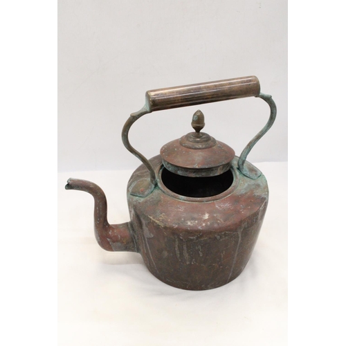 227 - A OVERSIZED VICTORIAN COPPER KETTLE - 36CM TALL