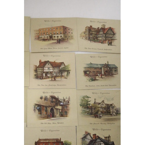 235 - A COLLECTION OF WILLS CIGARTTES OLD INNS CARDS IN TIN