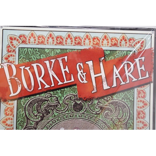 241 - A BURKE AND HARE METAL SIGN