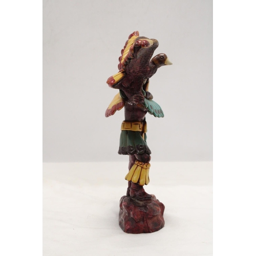 248 - AN AZTEC FIGURE WITH SEMI-PRECIOUS STONES