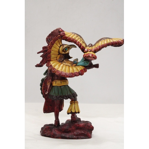 248 - AN AZTEC FIGURE WITH SEMI-PRECIOUS STONES