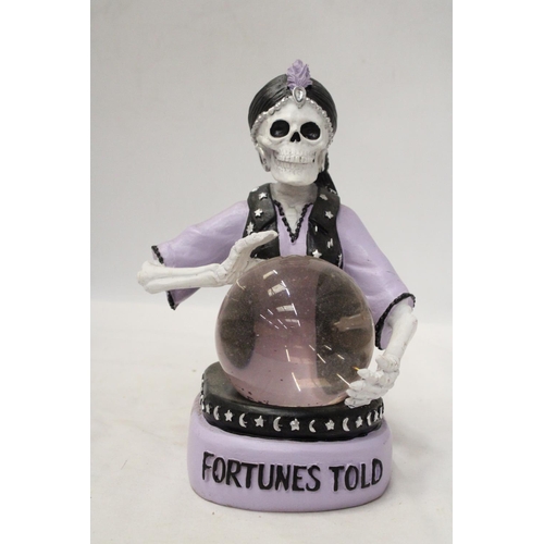 283 - A MADAME SKULL FORTUNE TELLER AND CRYSTAL BALL