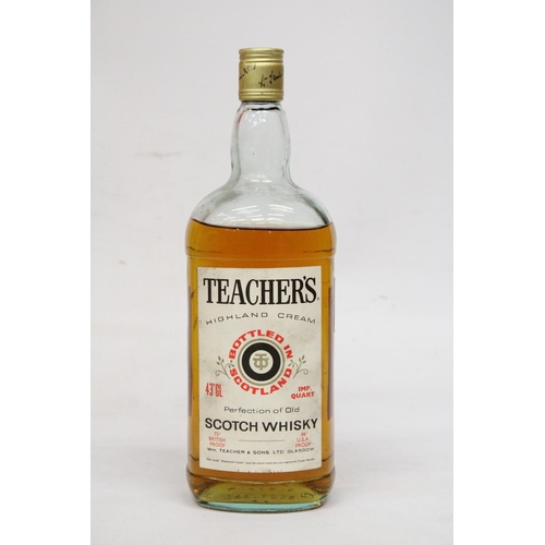 322 - A 1-14 L40 FL OZ BOTTLE OF TEACHER'S HIGHLAND CREAM BOTTLED IN SCOTLAND