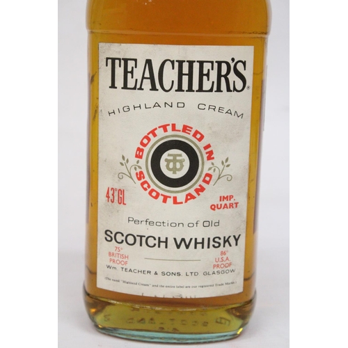 322 - A 1-14 L40 FL OZ BOTTLE OF TEACHER'S HIGHLAND CREAM BOTTLED IN SCOTLAND