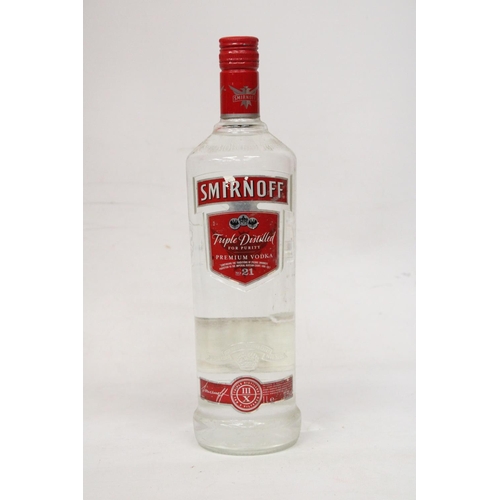 330 - A 1 LITRE BOTTLE OF SMIRNOFF TRIPLE DISTILLED PREMIUM VODKA NO. 21