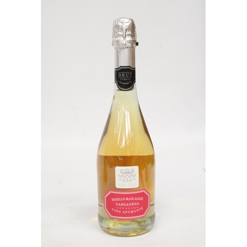 352 - A BOTTLE OF SAN LEO NERELLO MASCALESE GARGANEGA VINO SPUMANTE TOGETHER WITH A BOTTLE OF CAVA