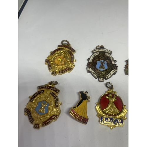 541 - FOURTEEN VINTAGE BALLROOM DANCING MEDALS