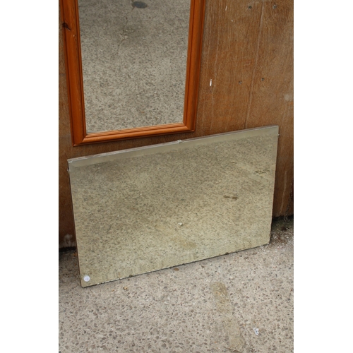 2804 - A PINE WALL MIRROR, 51