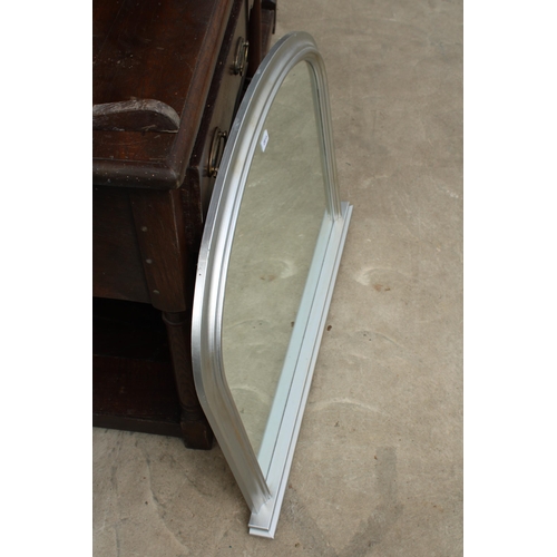 2815 - A MORRIS MIRRORS SILVER COLOURED OVERMANTEL MIRROR 39