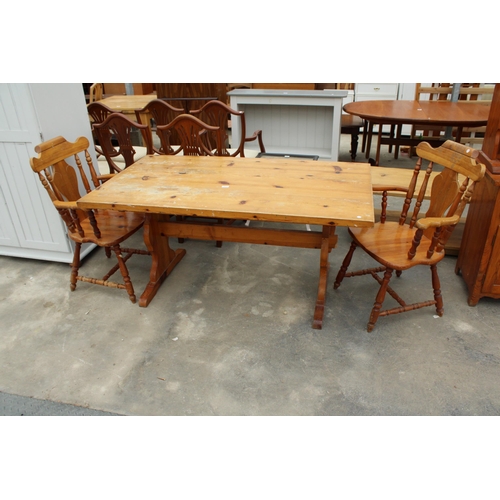 2819 - A PINE KITCHEN TABLE, 60