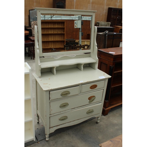 2855 - A LATE VICTORIAN PAINTED DRESSING CHEST, 36