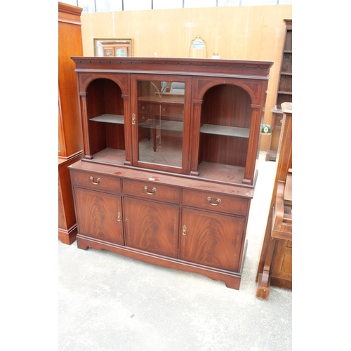 2867 - A STRONGBOW MAHOGANY EFFECT CROSSBANDED CABINET ON BASE, 55