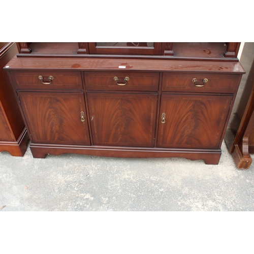 2867 - A STRONGBOW MAHOGANY EFFECT CROSSBANDED CABINET ON BASE, 55