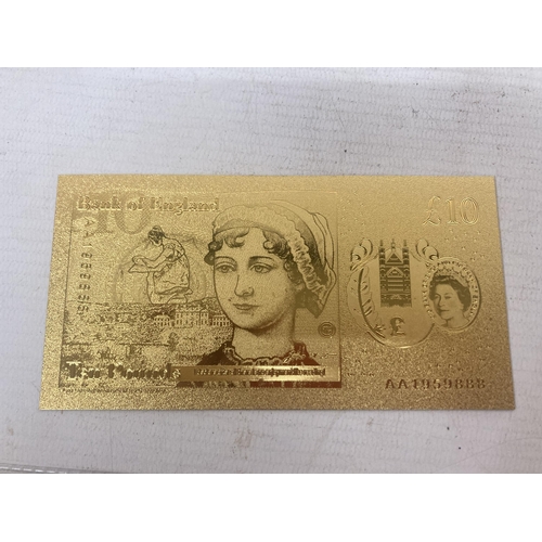 311 - TWO COLLECTORS ORIGINAL 24K GOLD BANKNOTES FEATURING QUEEN ELIZABETH