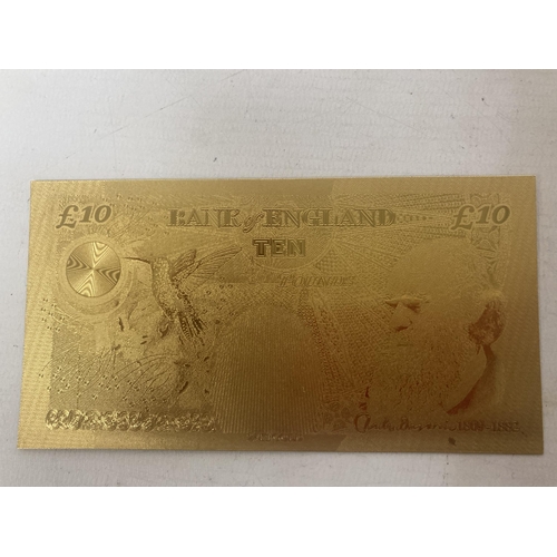 311 - TWO COLLECTORS ORIGINAL 24K GOLD BANKNOTES FEATURING QUEEN ELIZABETH