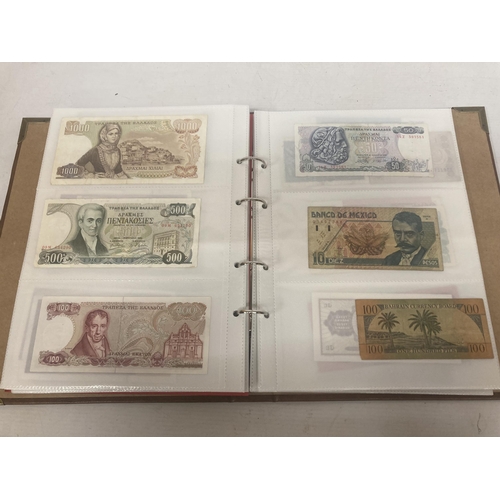 322 - AN ALBUM CONTAINING IN EXCESS OF 150 VINTAGE WORLD BANK NOTES TO INCLUDE AN EGYPTIAN £5, VIETNAM 100... 