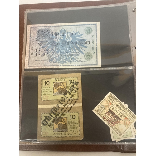 324 - AN INTERESTING FOLDER CONTAINING A RUSSIAN 1912 500 BANKNOTE A PIVOTAL PERIOD IN RUSSIAN HISTORY (19... 