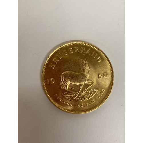 251 - A 1980 1OZ GOLD KRUGERRAND CO1N