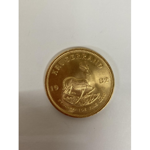 253 - A 1982 1OZ GOLD KRUGERRAND COIN