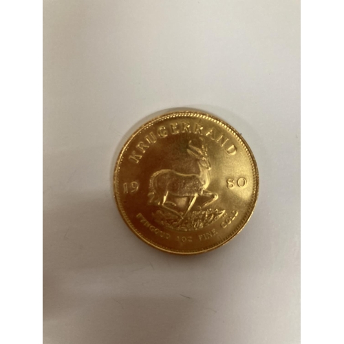 256 - A 1980 1OZ GOLD KRUGERRAND COIN