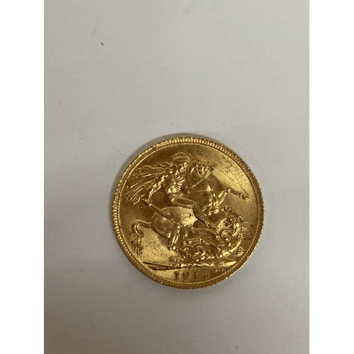 275 - A 1914 GOLD FULL SOVEREIGN COIN