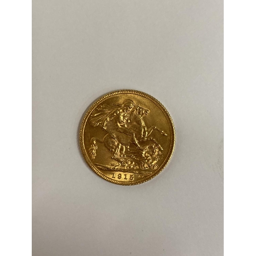 285 - A 1915 GOLD FULL SOVEREIGN COIN