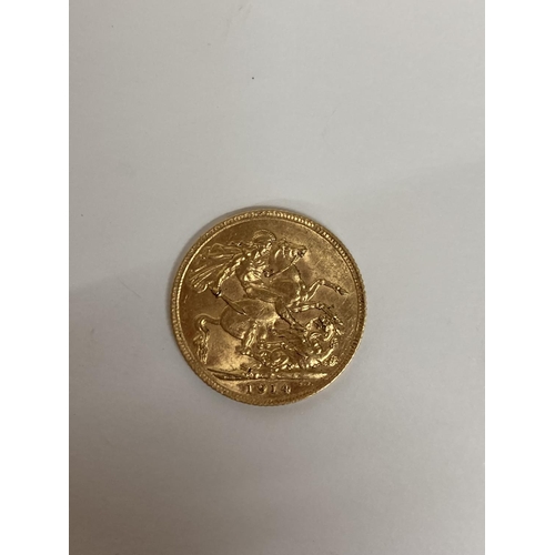 289 - A 1914 GOLD FULL SOVEREIGN COIN