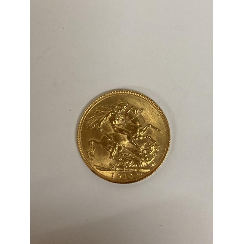 290 - A 1915 GOLD FULL SOVEREIGN COIN