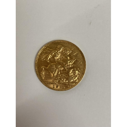 293 - A 1910 GOLD FULL SOVEREIGN COIN