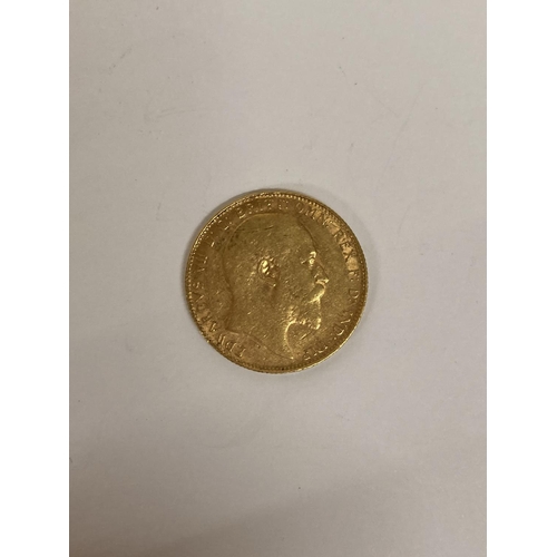 295 - A 1907 GOLD FULL SOVEREIGN COIN